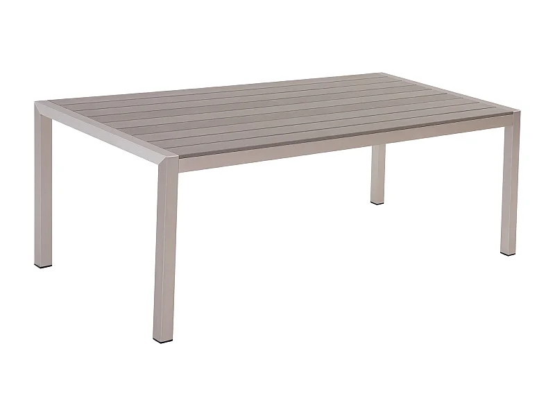 Outdoor Modern Gartentisch 6 Personen Grau Aluminium 180 x 90 cm Vernio