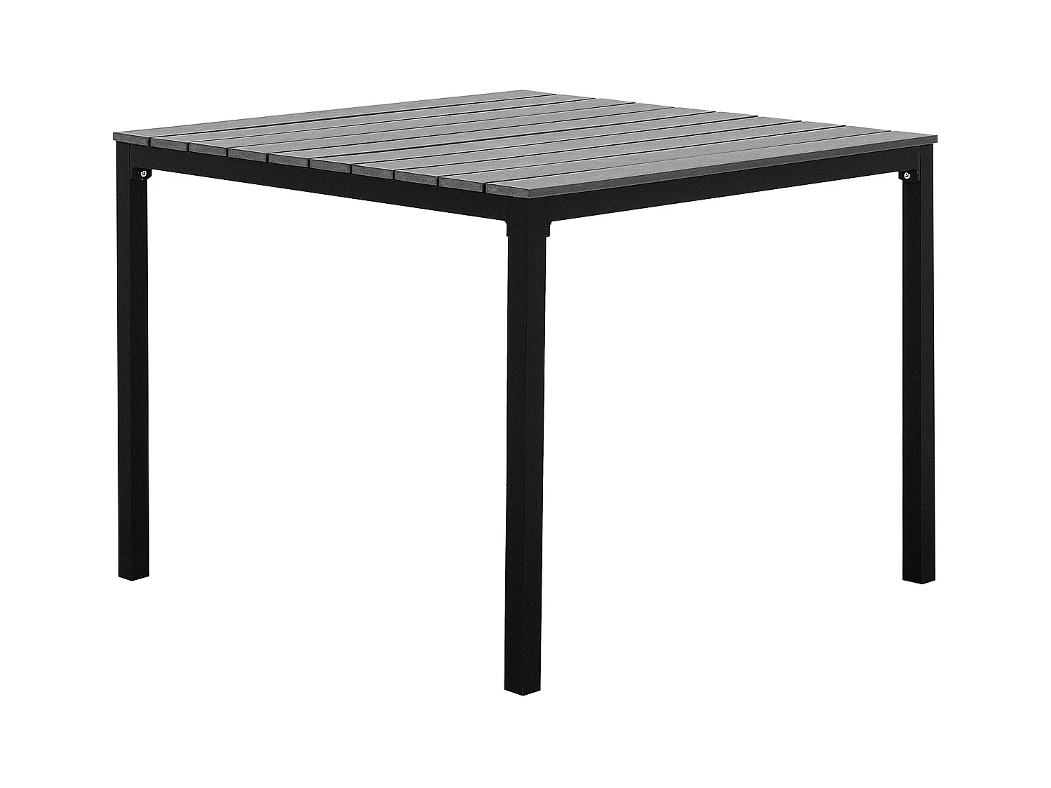 Gartentisch für 4 Personen 95 x 95 cm Aluminium schwarz Kunstholz grau Prato