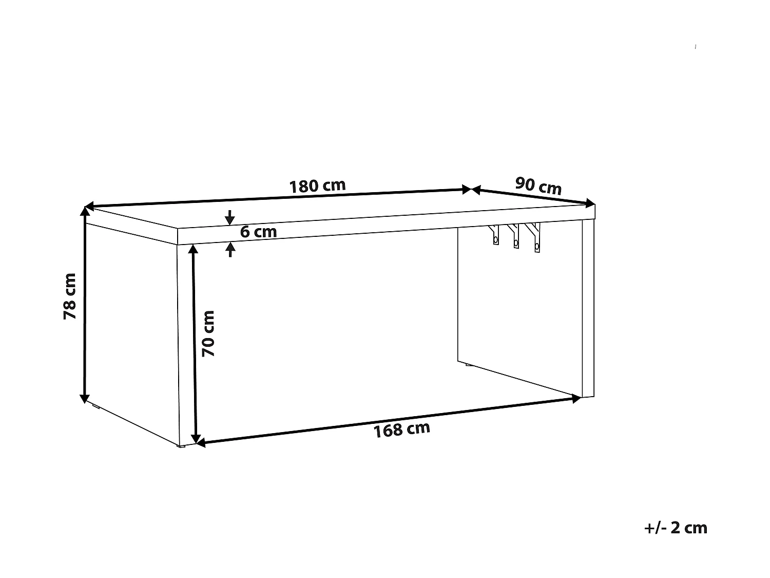 Stół ogrodowy TARANTO 180 cm 90 cm Beton Szary