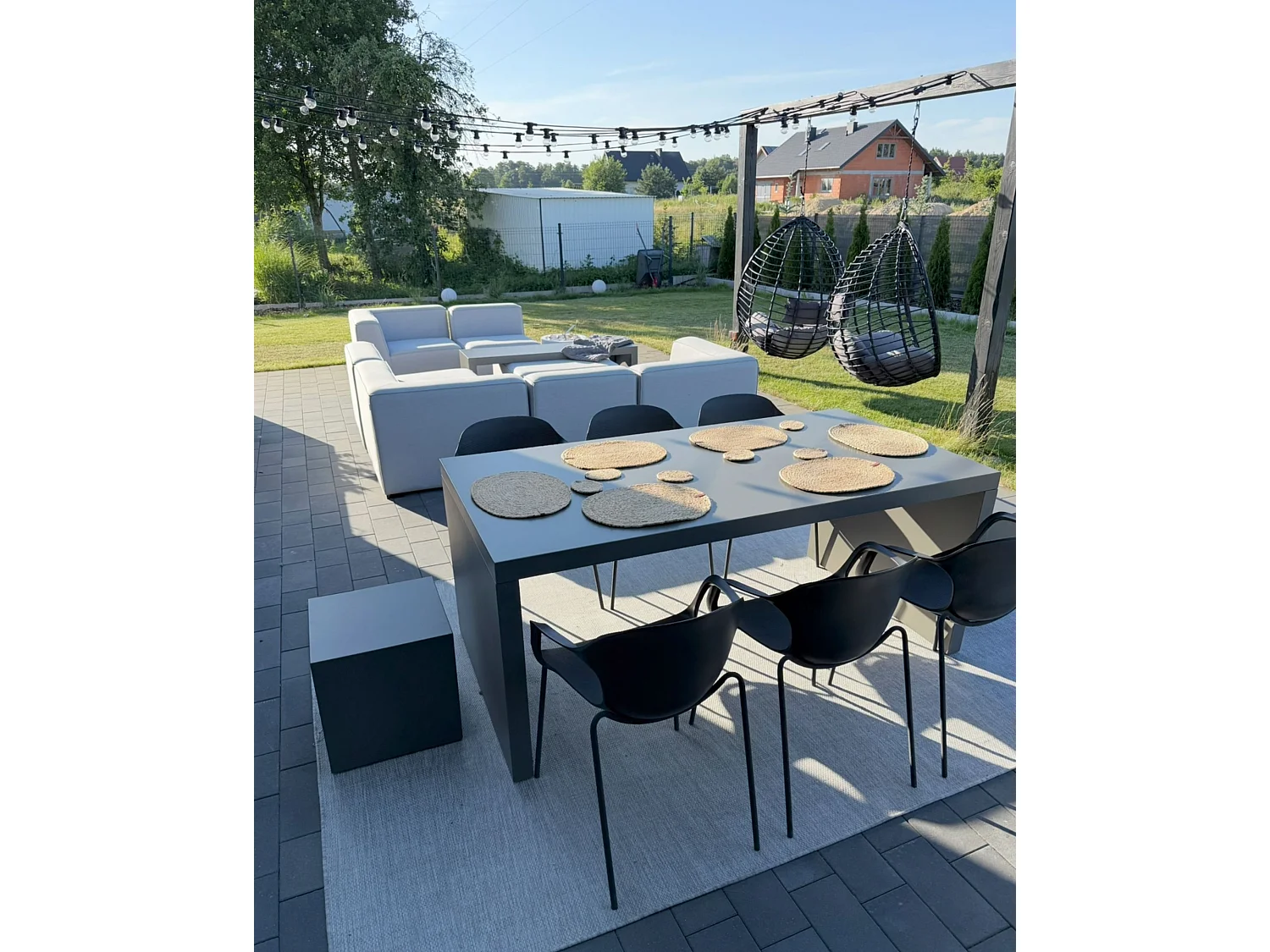 Tuin eettafel TARANTO 180 cm 90 cm Beton Grijs