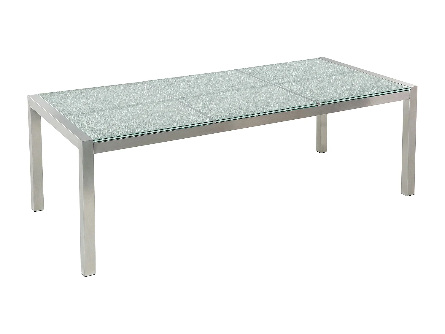 Table de salle à manger de jardin GROSSETO 180 cm 90 cm Verre fissuré Transparent