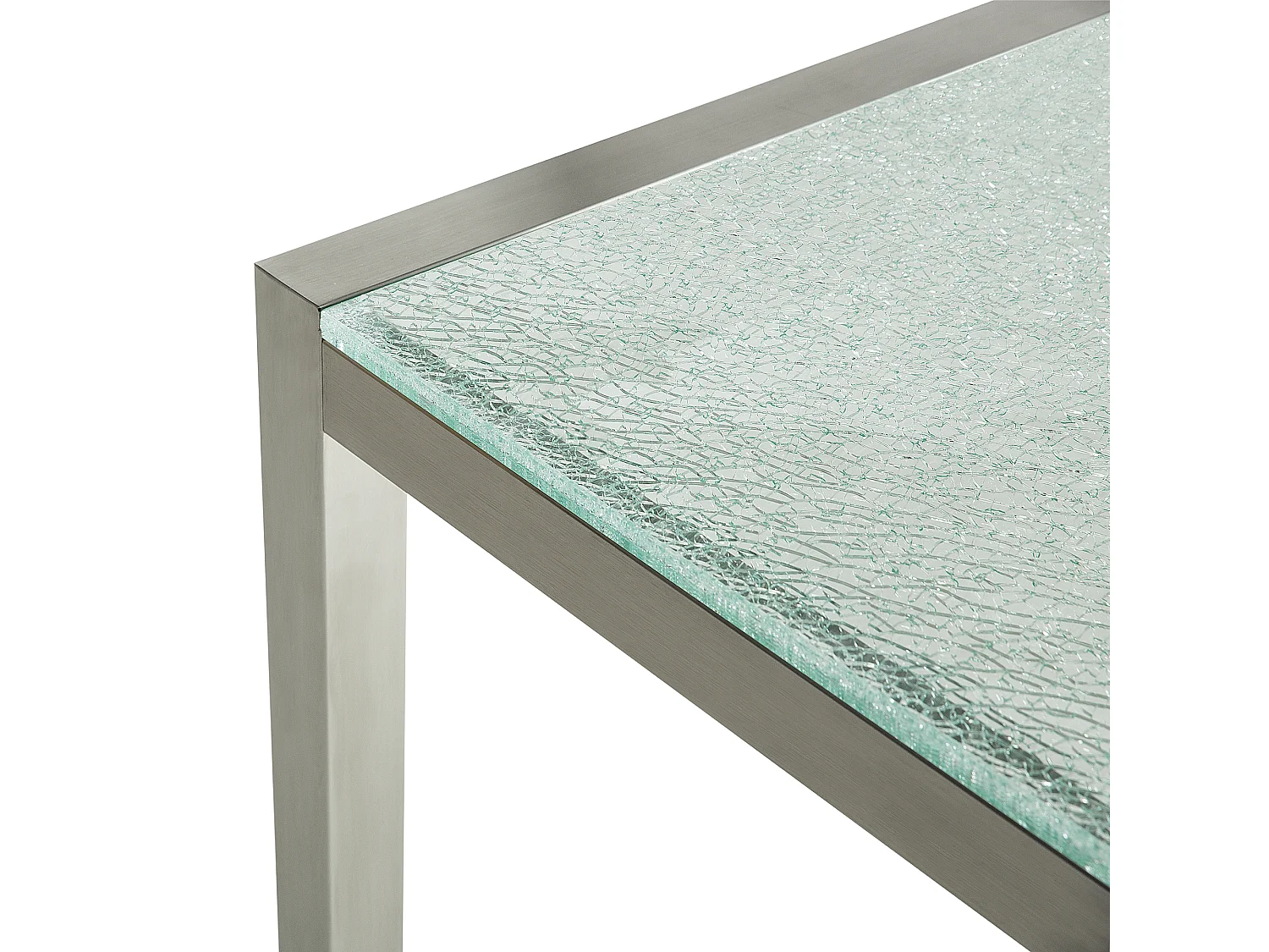 Table de salle à manger de jardin GROSSETO 180 cm 90 cm Verre fissuré Transparent