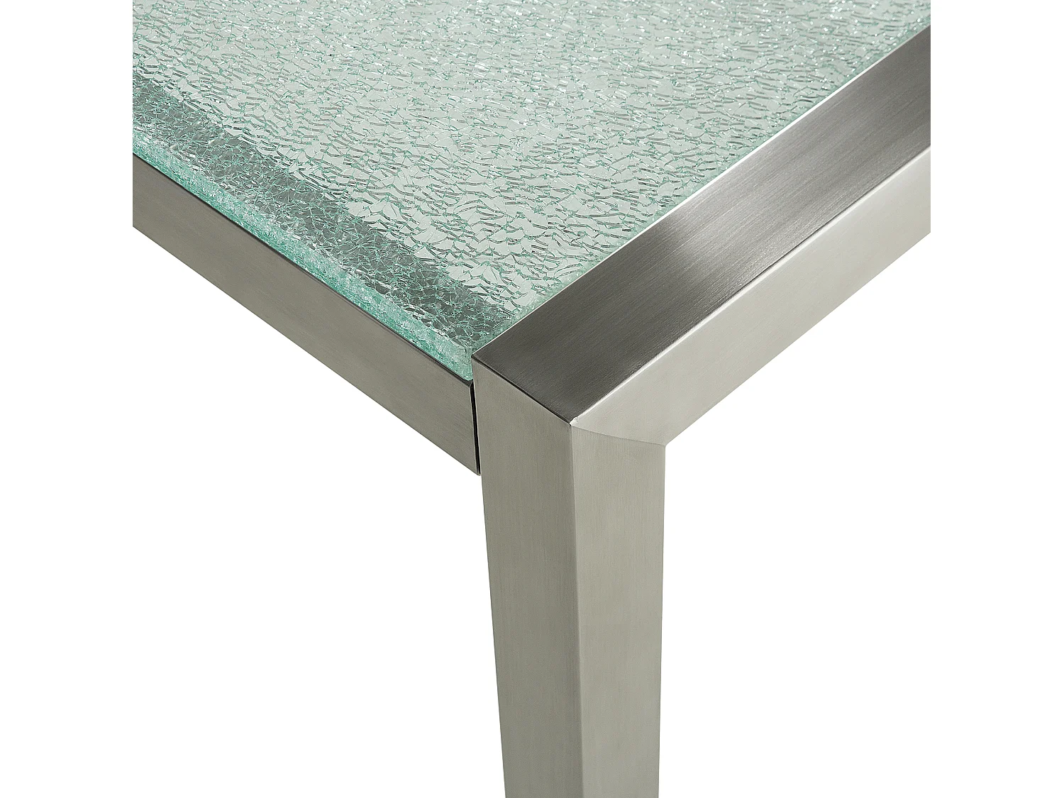 Table de salle à manger de jardin GROSSETO 180 cm 90 cm Verre fissuré Transparent