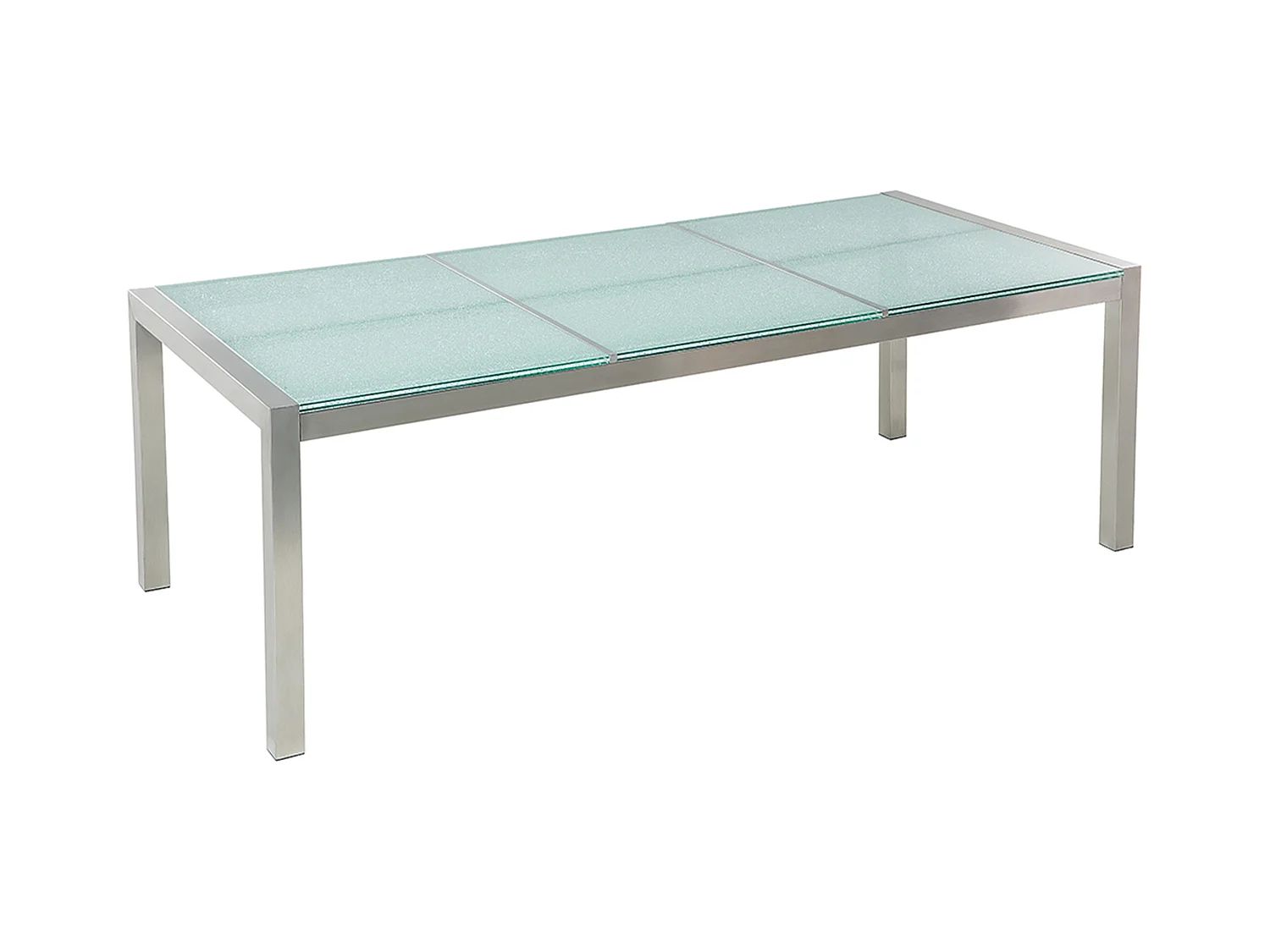 Gartentisch Edelstahl Sicherheitsglas Crashglas transparent 220x100cm Grosseto