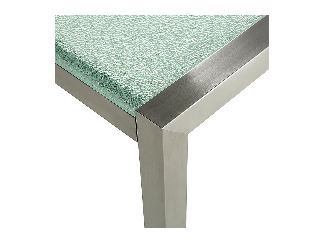 Gartentisch Edelstahl Sicherheitsglas Crashglas transparent 220x100cm Grosseto