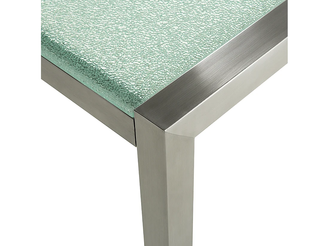 Mesa de refeição de jardim GROSSETO 220 cm 100 cm Vidro rachado Transparente