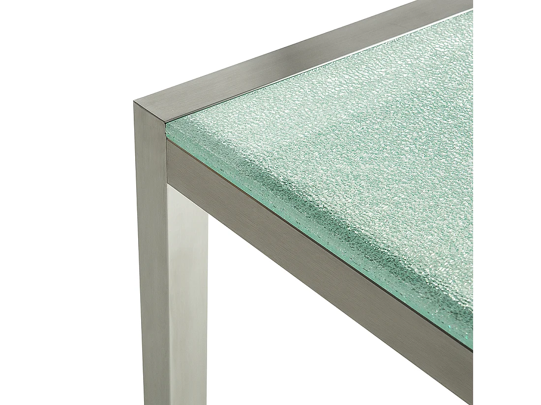 Mesa de refeição de jardim GROSSETO 220 cm 100 cm Vidro rachado Transparente