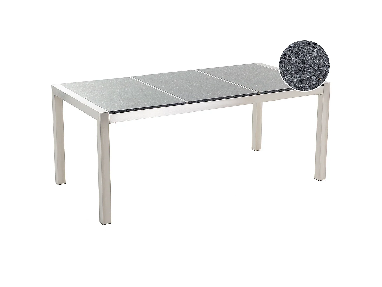 Tavolo da pranzo da giardino GROSSETO 180 cm 90 cm Lucido Granito Grigio
