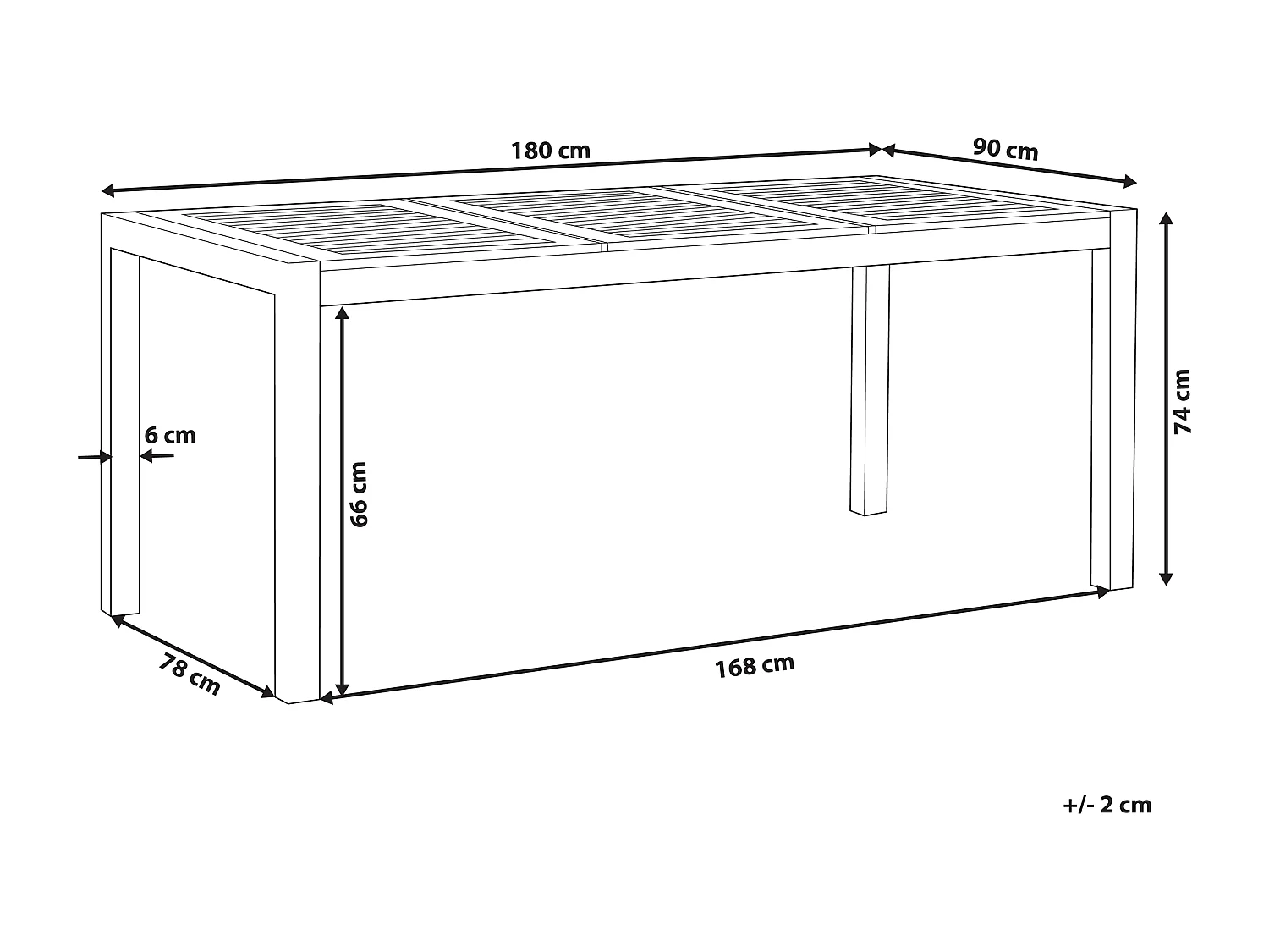 Tavolo da pranzo da giardino GROSSETO 180 cm 90 cm Legno d'eucalipto Marrone