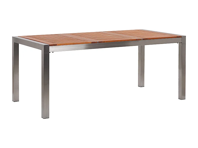 Table de salle à manger de jardin GROSSETO 180 cm 90 cm Bois d'eucalyptus Marron