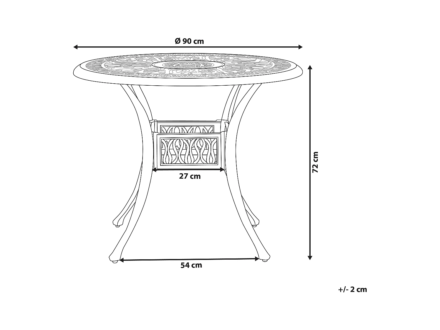 Stolik bistro ANCONA 90 cm 90 cm Metal Czarny