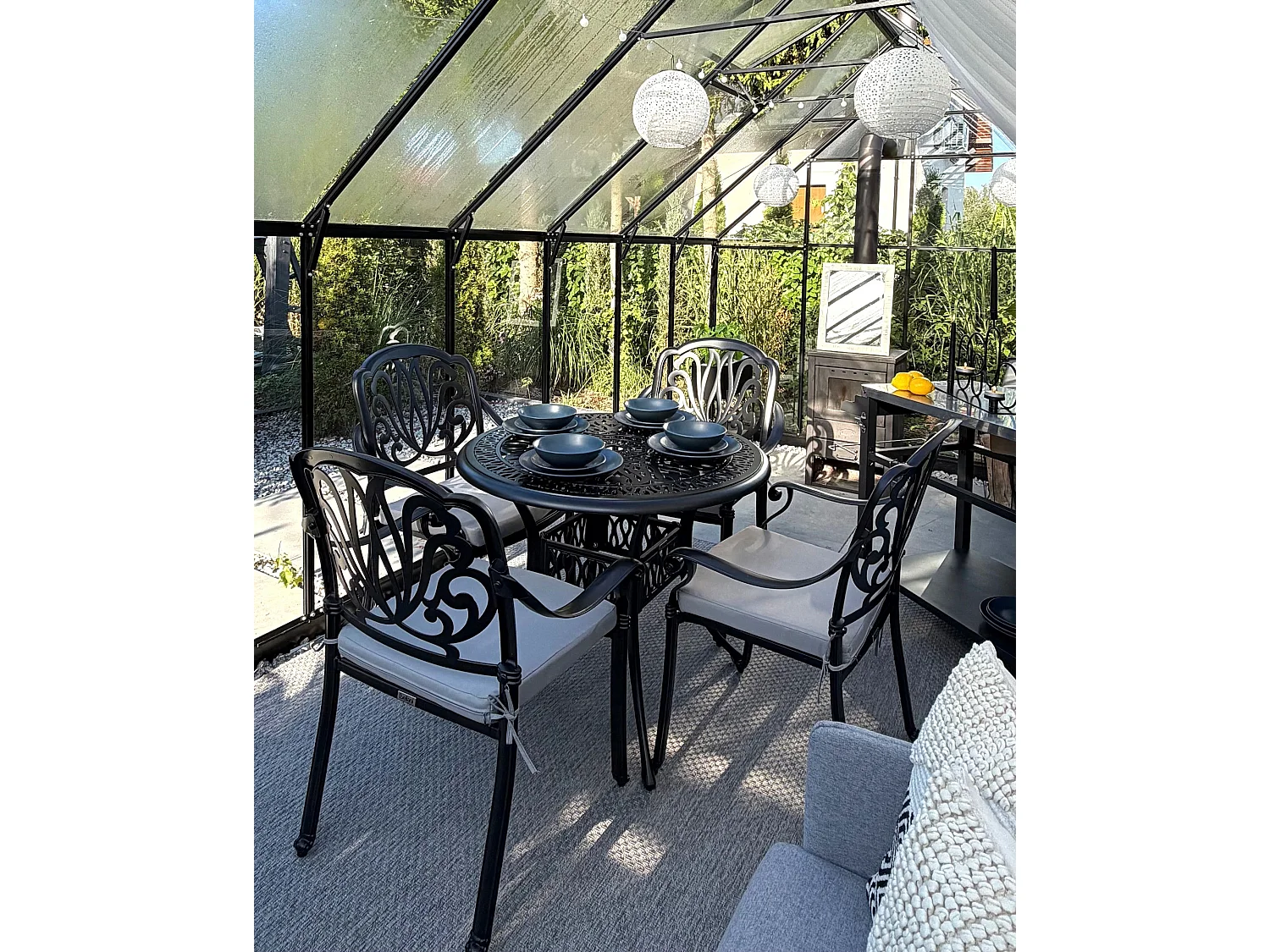 Table bistrot ANCONA 90 cm 90 cm Métal Noir