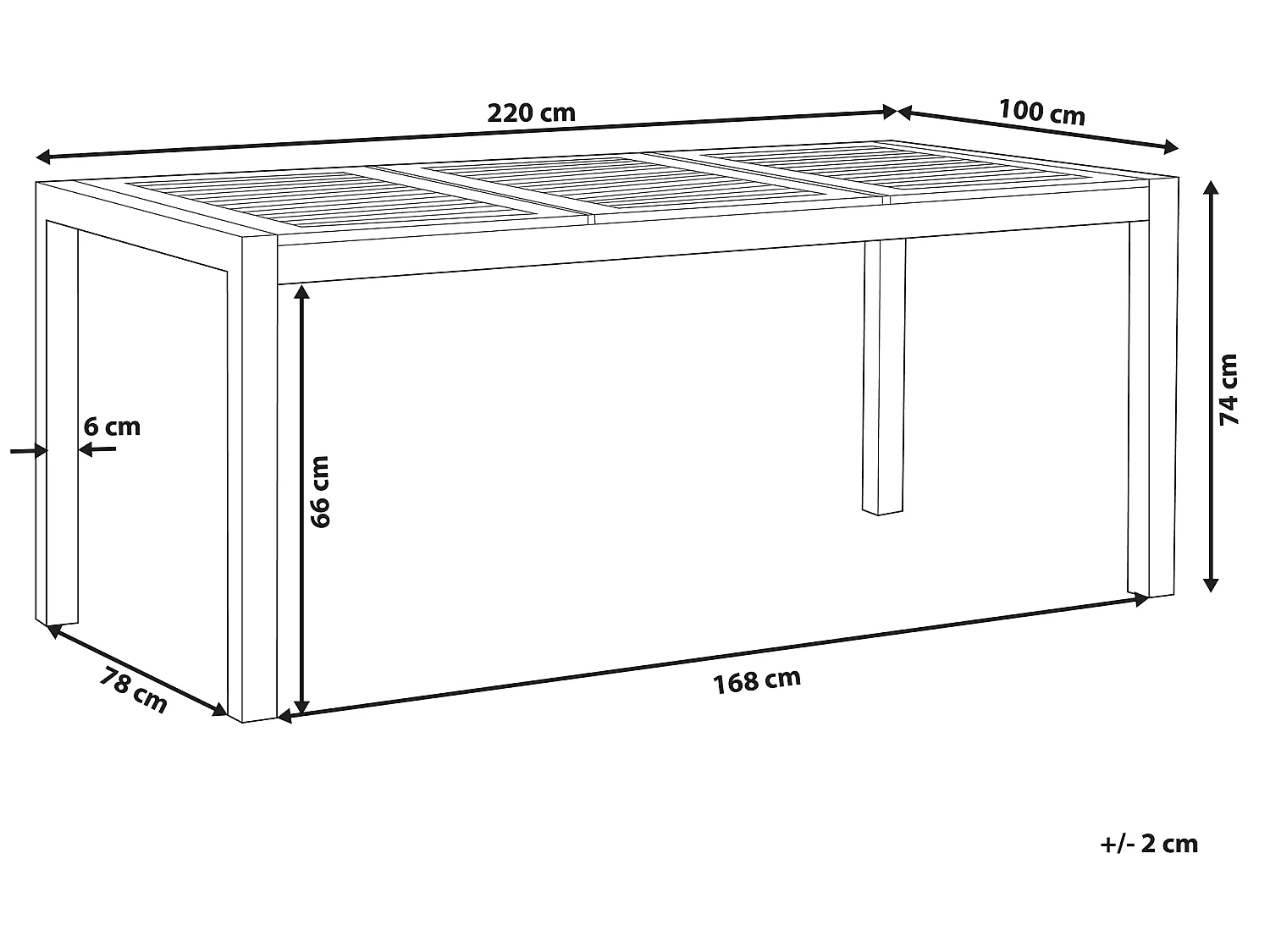 Stół ogrodowy GROSSETO 220 cm 100 cm Drewno eukaliptusowe Brązowy