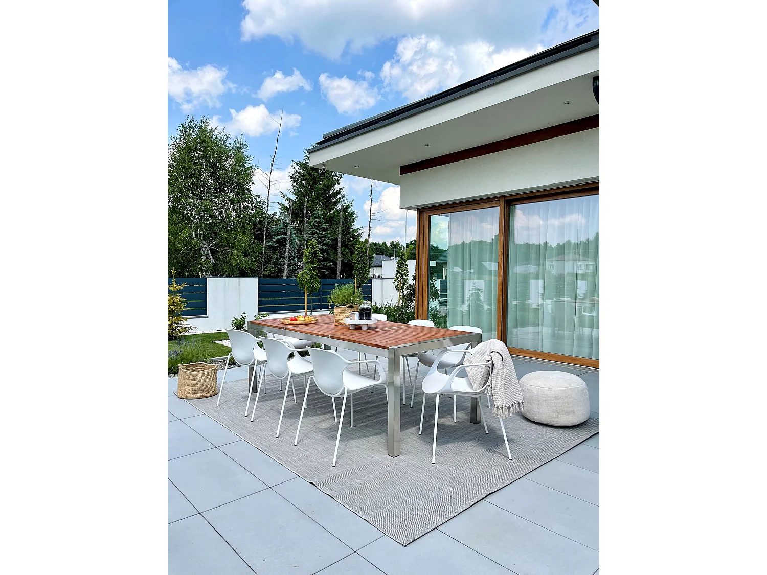 Table de salle à manger de jardin GROSSETO 220 cm 100 cm Bois d'eucalyptus Marron