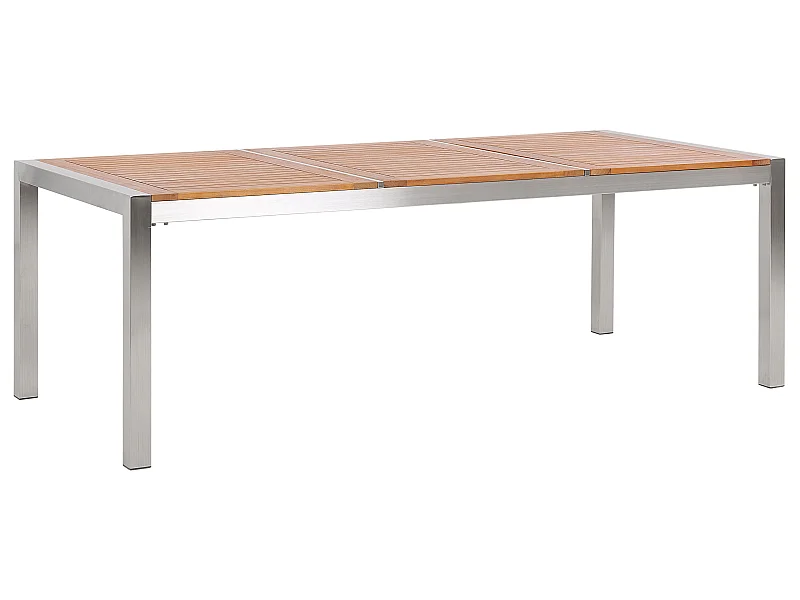 Table de salle à manger de jardin GROSSETO 220 cm 100 cm Bois d'eucalyptus Marron