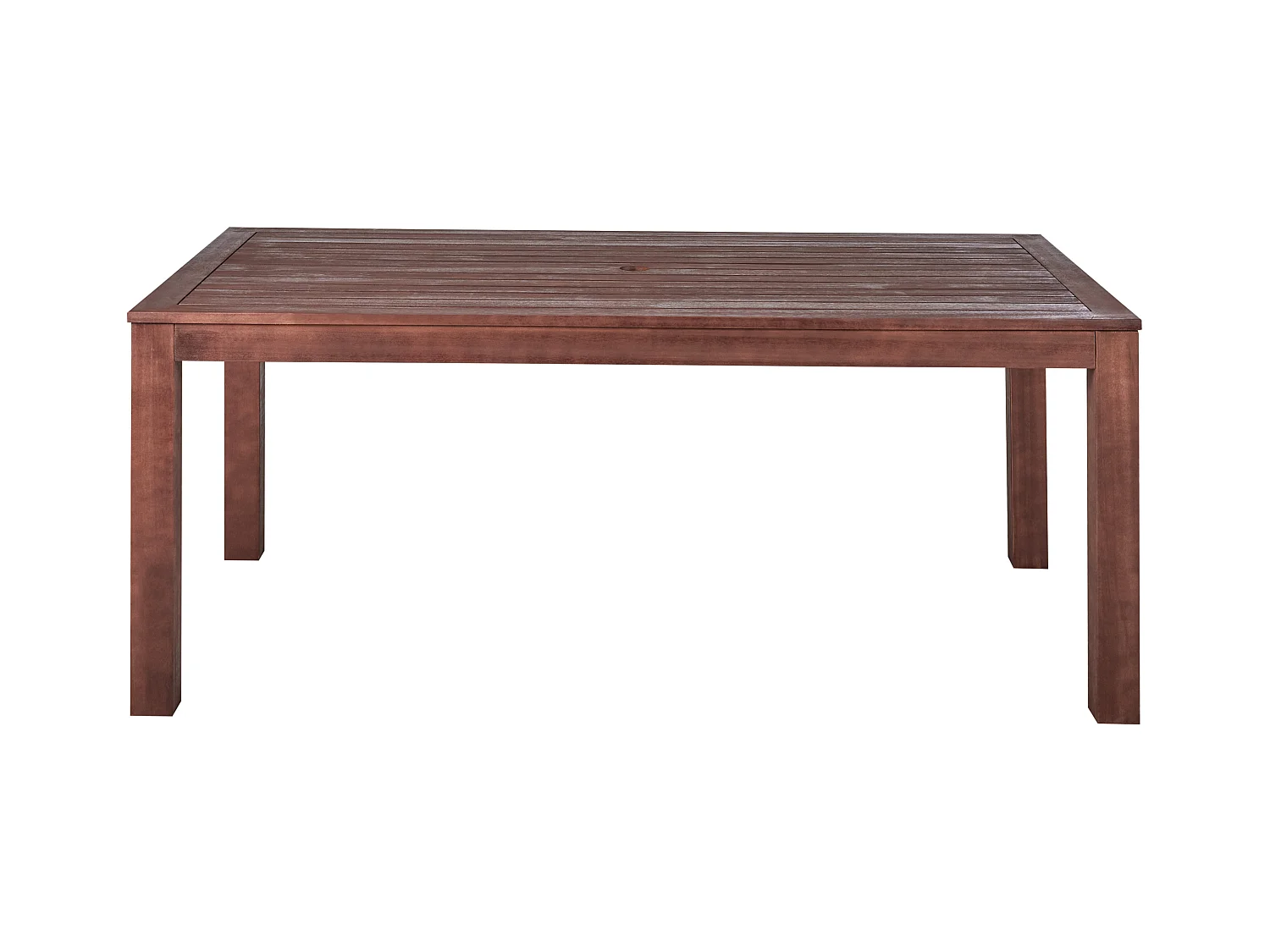 Rustikaler Gartentisch dunkler Holzfarbton Eukalyptusholz 180 x 100 cm Tuscania