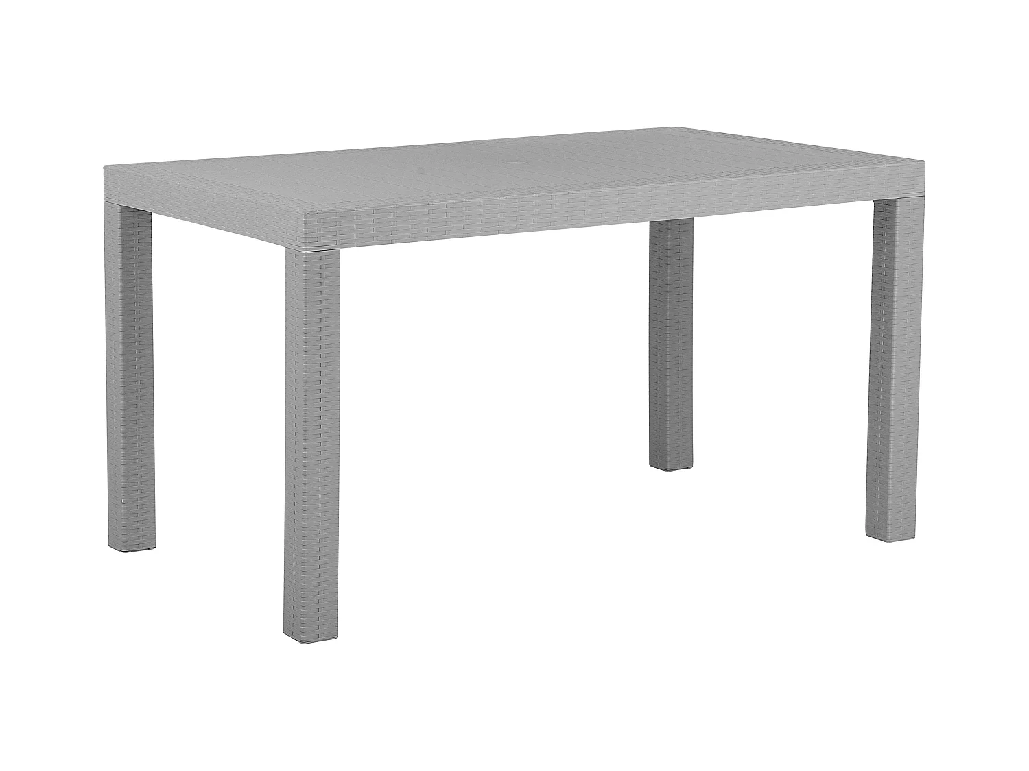 Gartentisch Rattanoptik 140 x 80 cm hellgrau Fossano