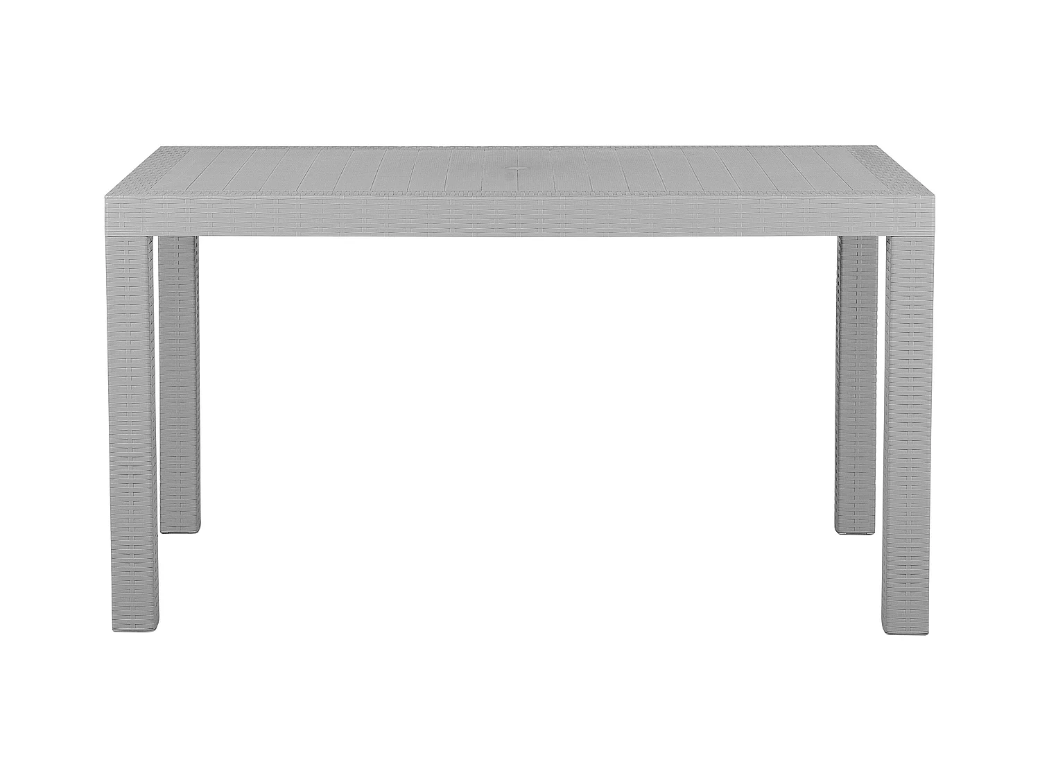 Gartentisch Rattanoptik 140 x 80 cm hellgrau Fossano