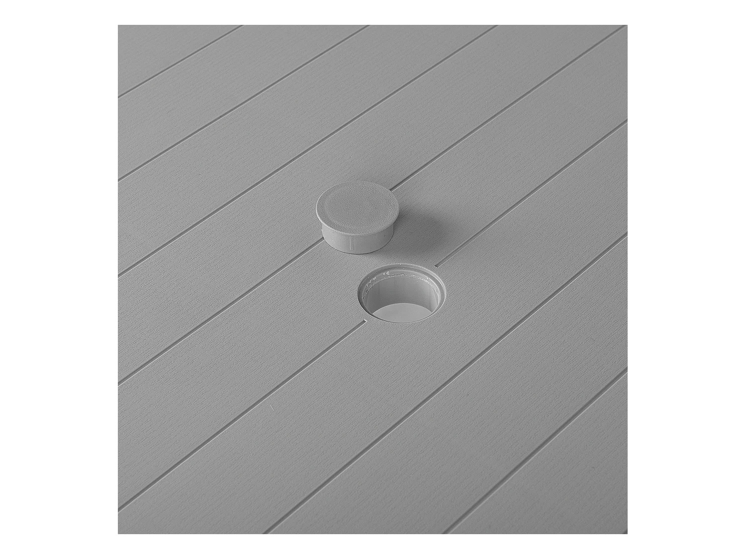 Gartentisch Rattanoptik 140 x 80 cm hellgrau Fossano