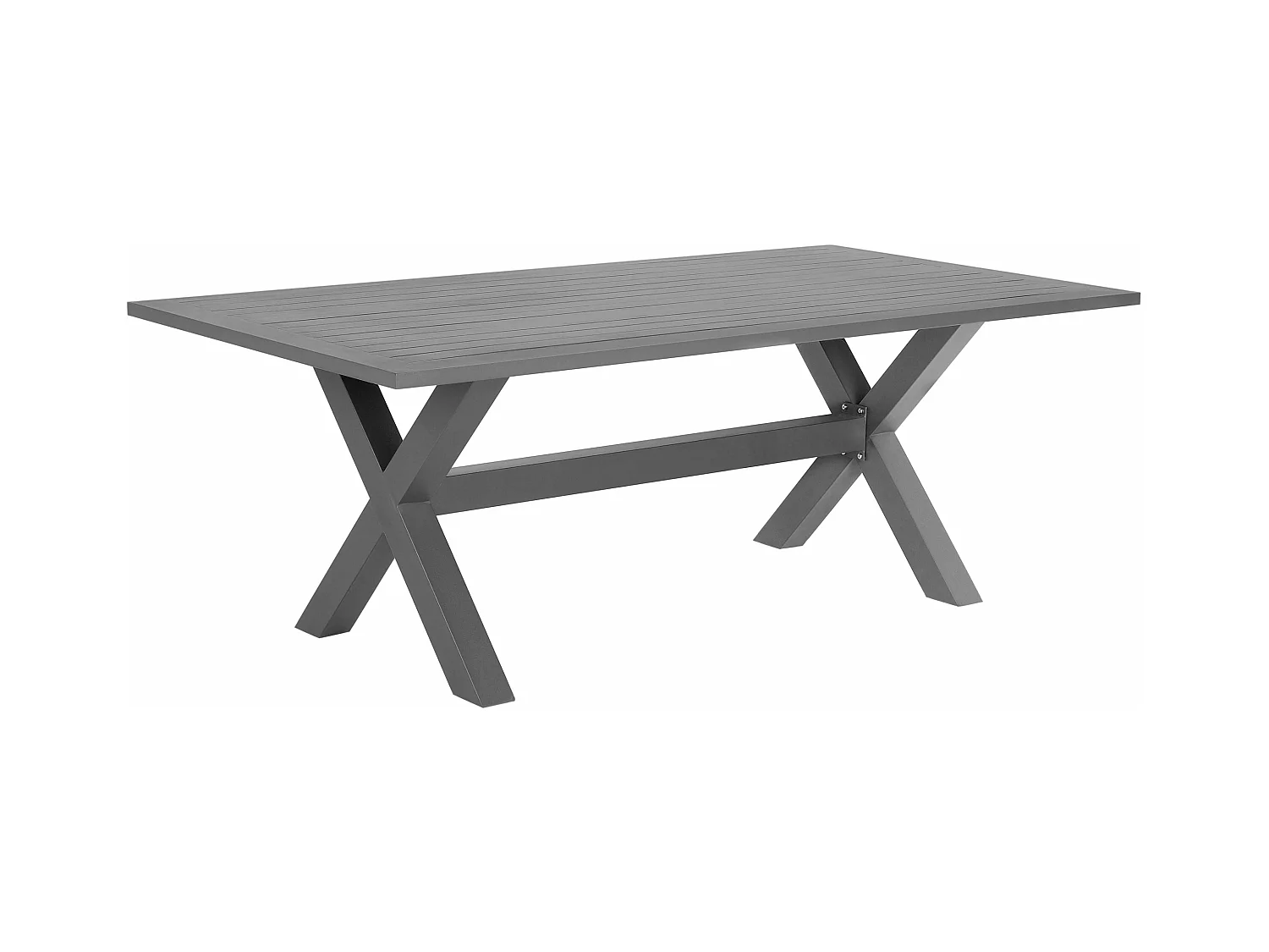 Table de salle à manger de jardin CASCAIS 200 cm 105 cm Métal Gris