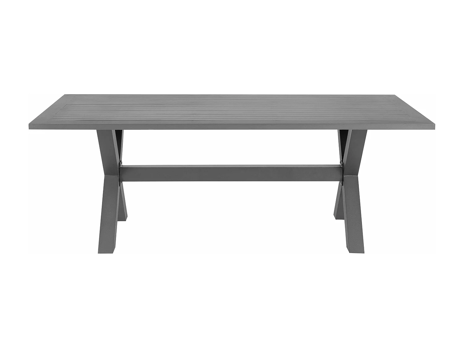 Gartentisch Aluminium grau rechteckig 200 x 105 cm X-Beine modern Cascais