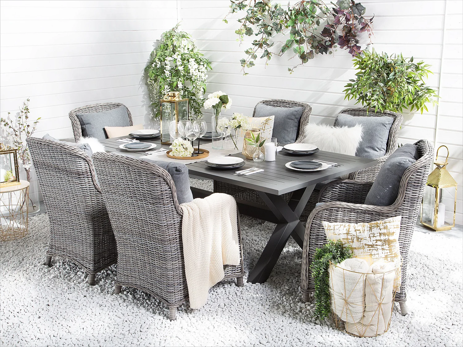 Tuin eettafel CASCAIS 200 cm 105 cm Metaal Grijs