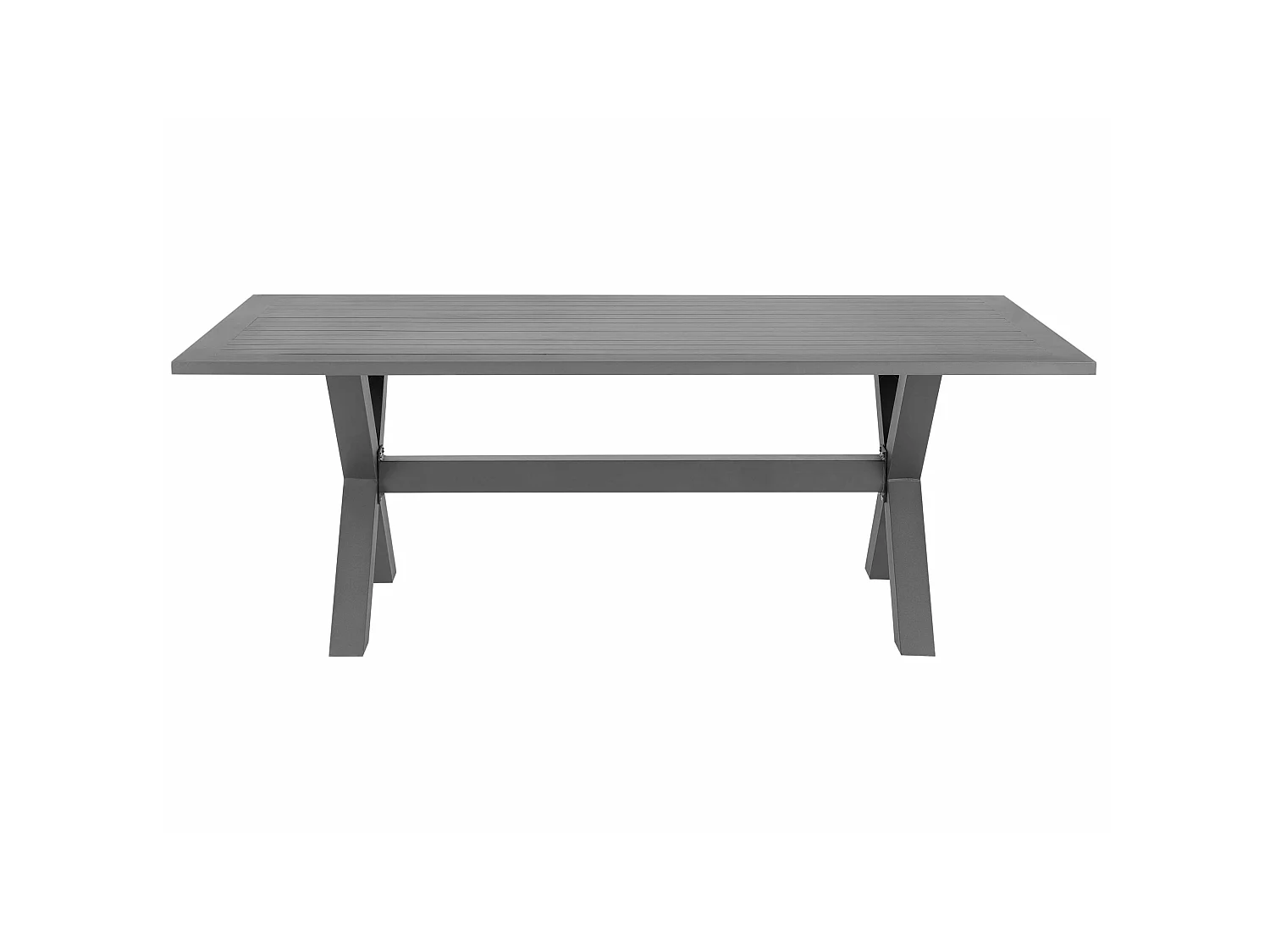 Table de salle à manger de jardin CASCAIS 200 cm 105 cm Métal Gris