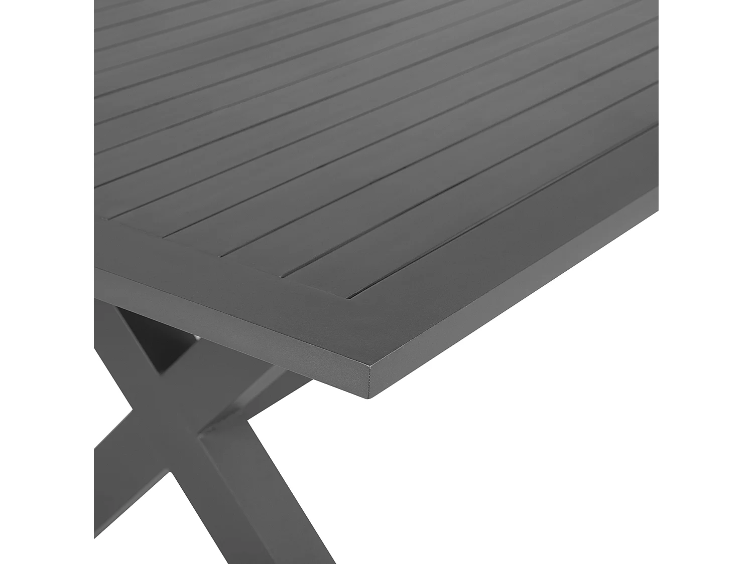 Table de salle à manger de jardin CASCAIS 200 cm 105 cm Métal Gris