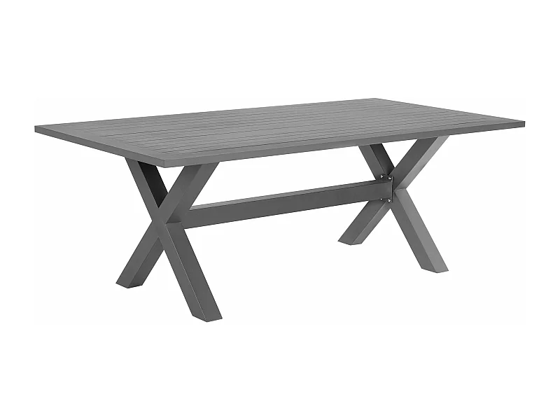 Table de salle à manger de jardin CASCAIS 200 cm 105 cm Métal Gris