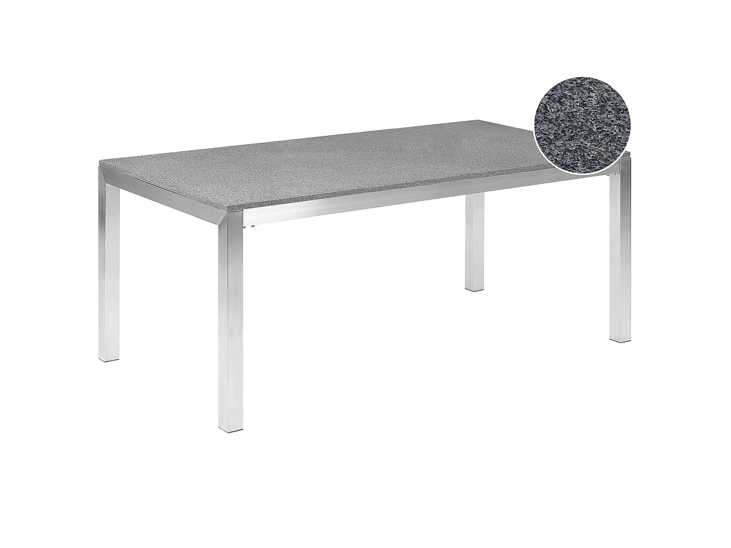Tuin eettafel GROSSETO 180 cm 90 cm Gepolijst Graniet Grijs