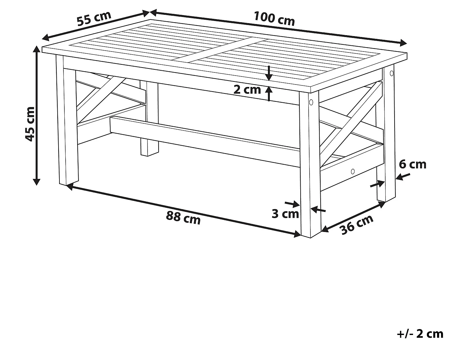 Table de jardin Bois Blanc BALTIC