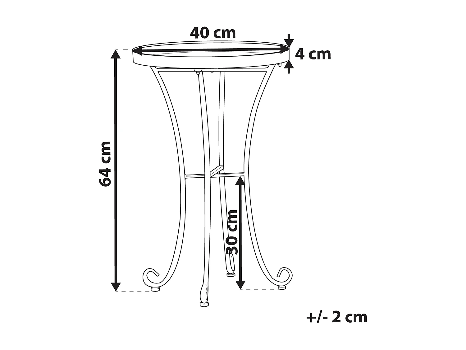 Table d'appoint pour le jardin CAVINIA 40 cm 40 cm Métal Rose