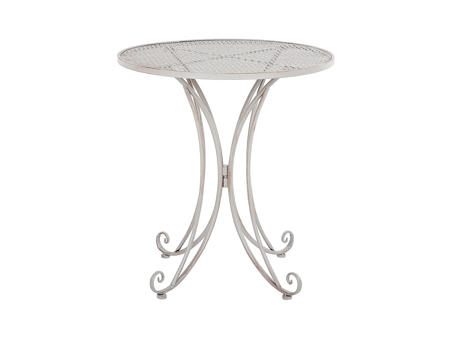Stilvoller Gartentisch Metall grau rund Cilento