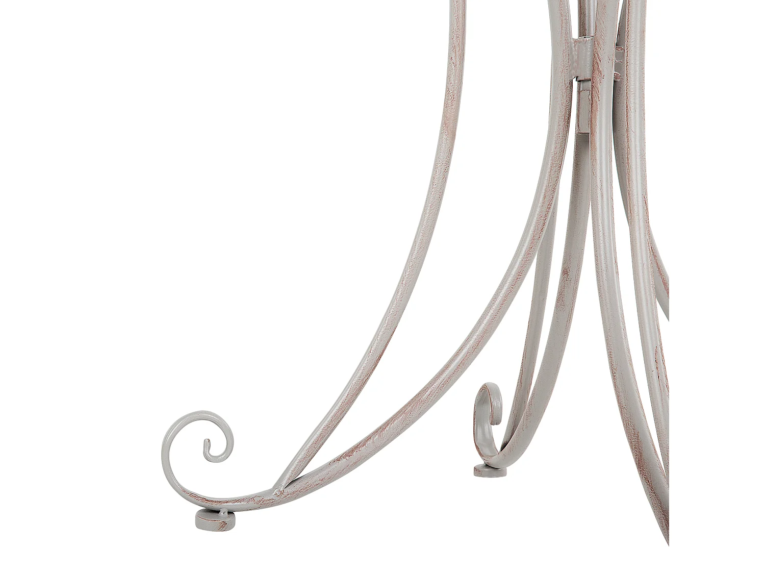 Stilvoller Gartentisch Metall grau rund Cilento