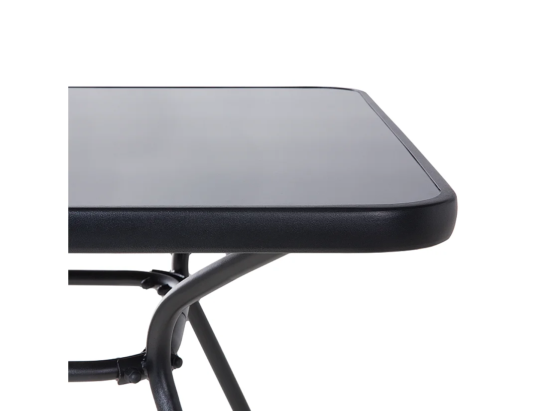 Tavolino Bistrot LIVO 80 cm 80 cm Vetro Nero