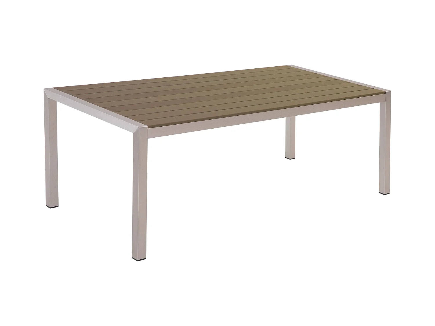 Table de salle à manger de jardin VERNIO 180 cm 90 cm Métal Marron