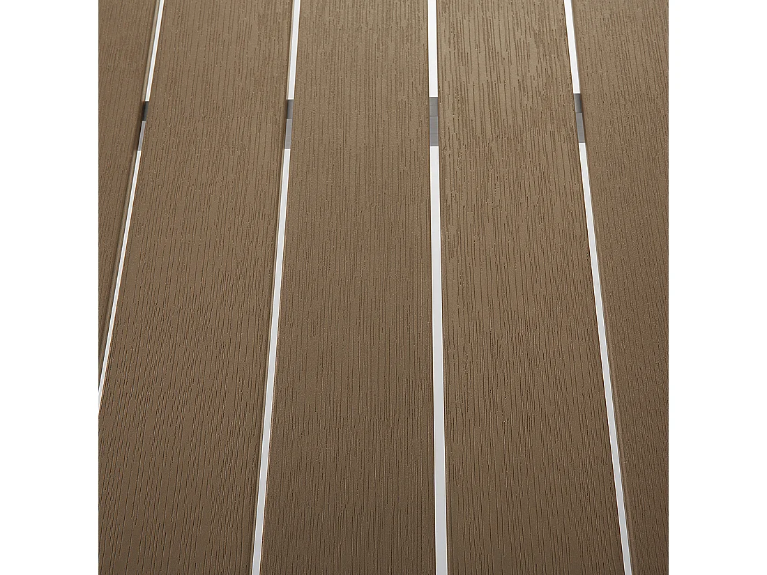 Table de salle à manger de jardin VERNIO 180 cm 90 cm Métal Marron