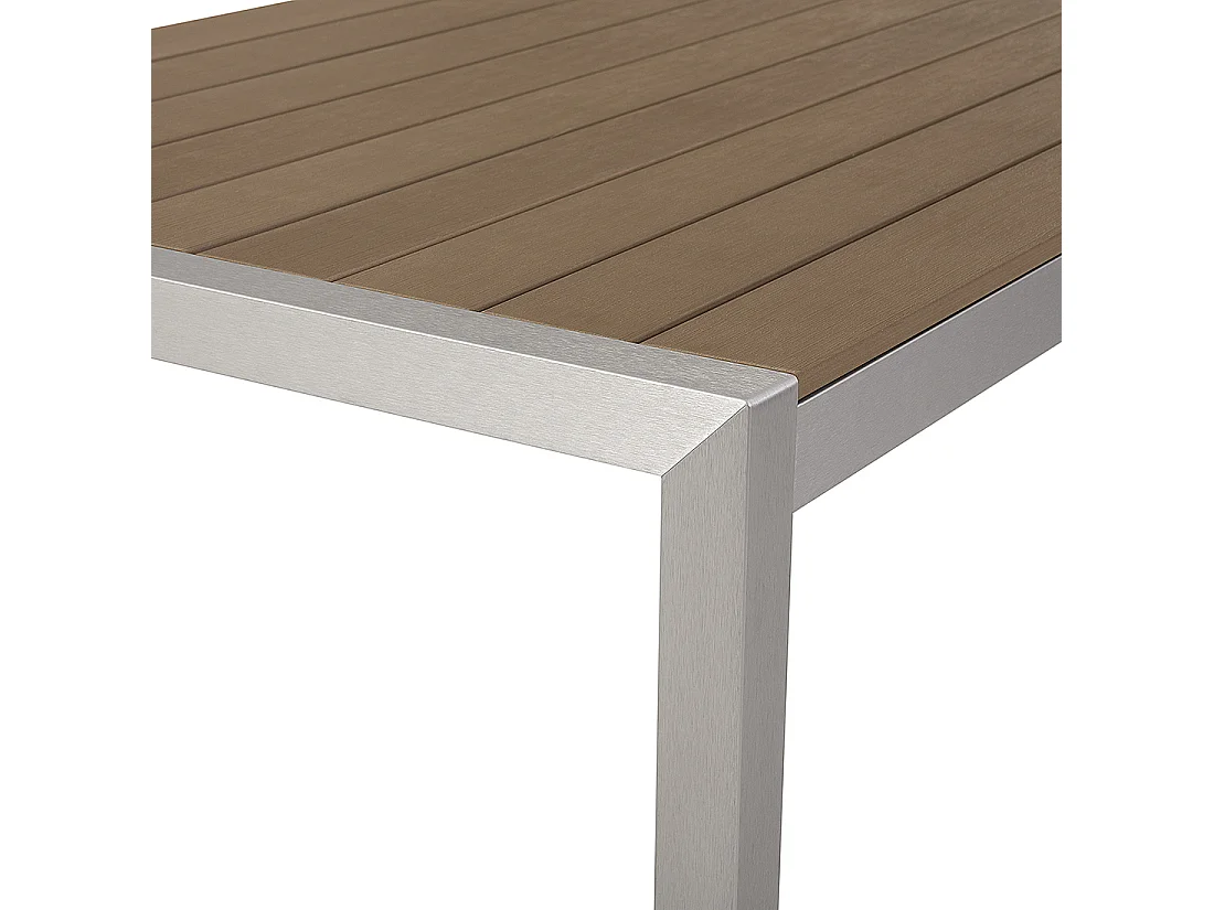 Mesa de jardín VERNIO 180 cm 90 cm Metal Marrón