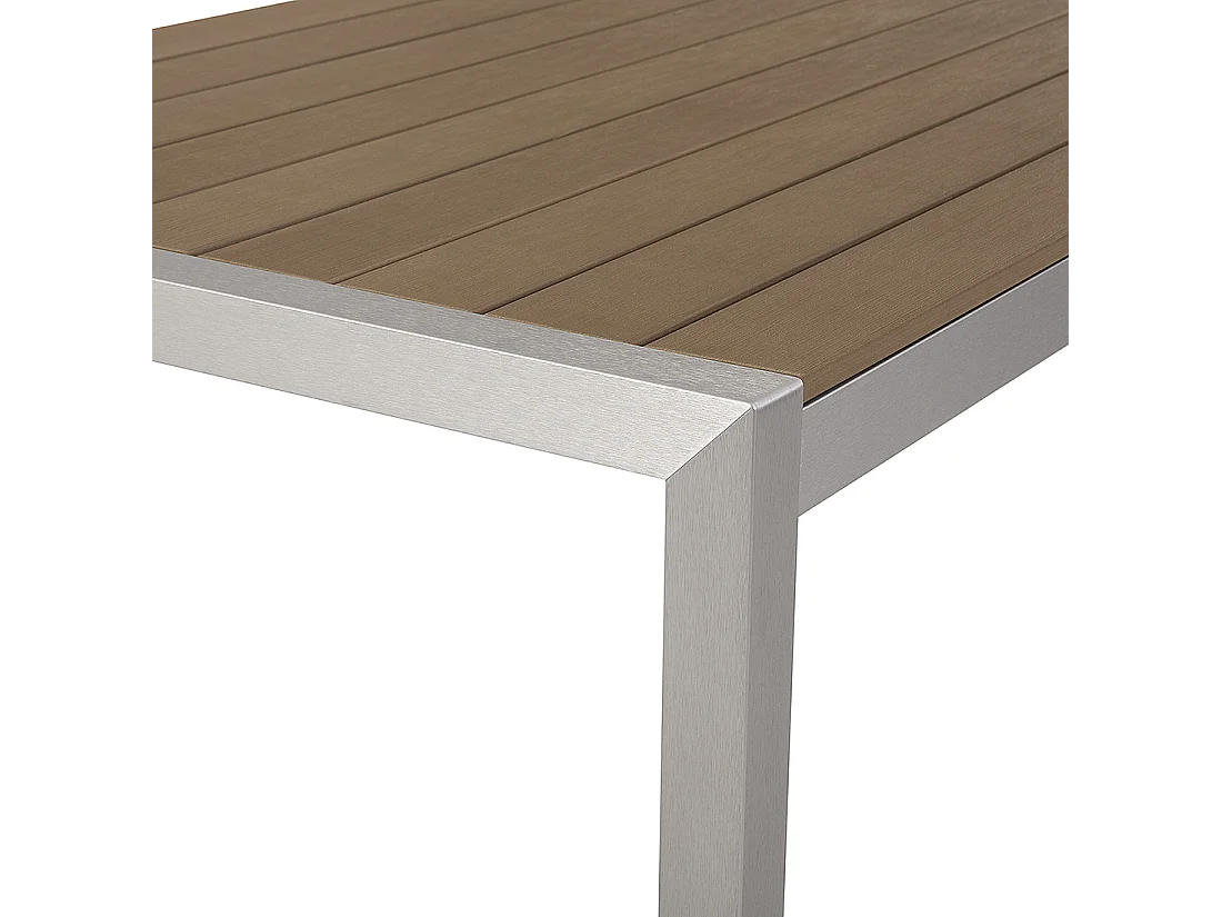 Tavolo da pranzo da giardino VERNIO 180 cm 90 cm Metallo Marrone