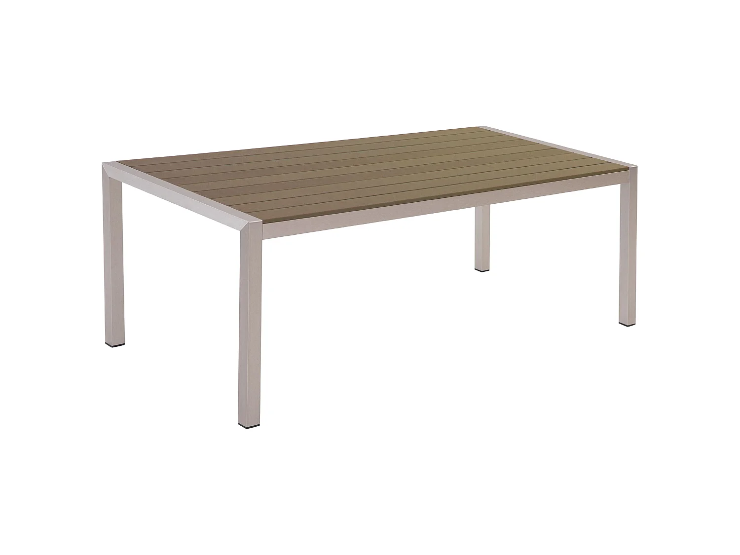 Table de salle à manger de jardin VERNIO 180 cm 90 cm Métal Marron