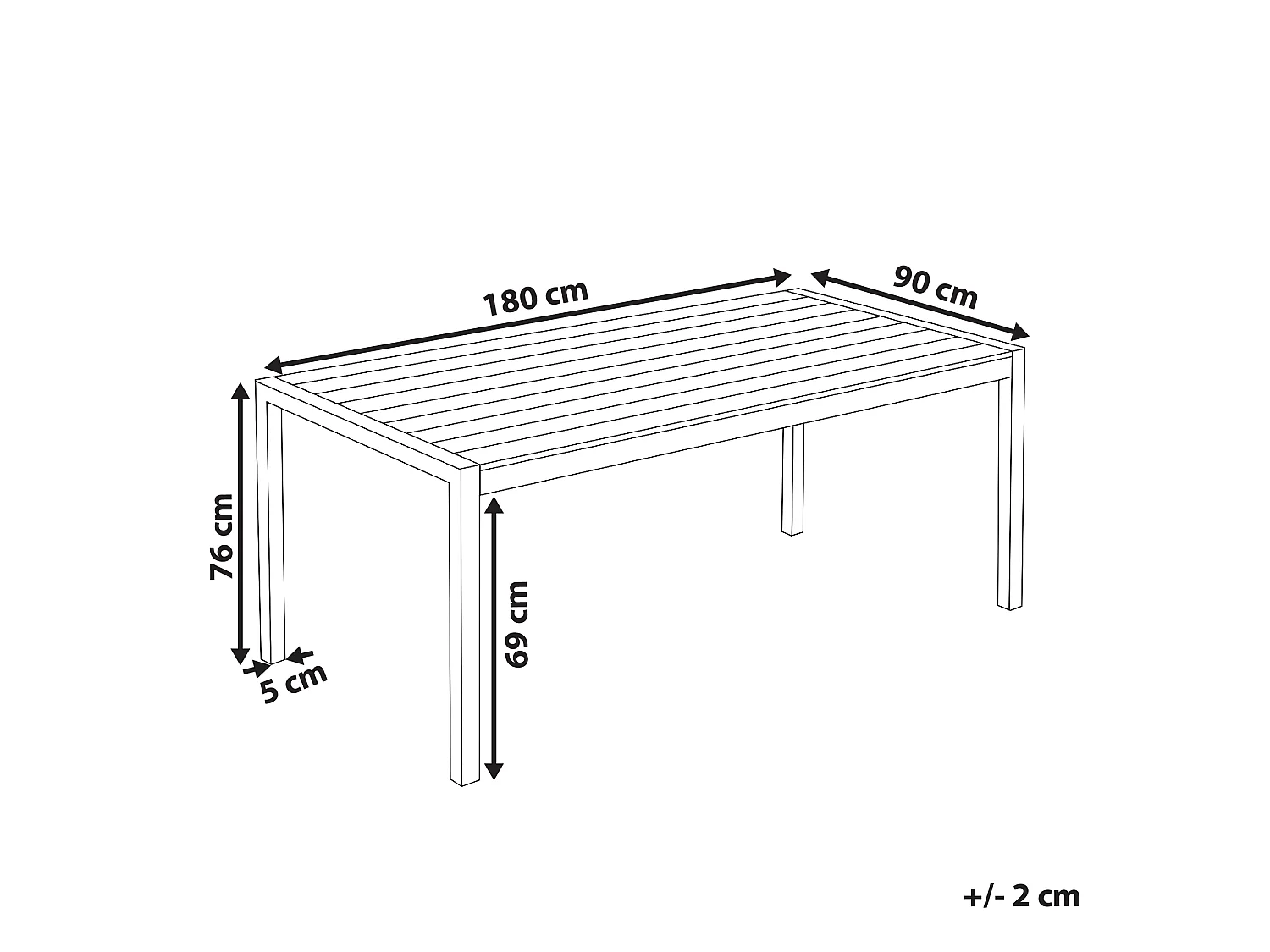 Table de salle à manger de jardin VERNIO 180 cm 90 cm Métal Marron