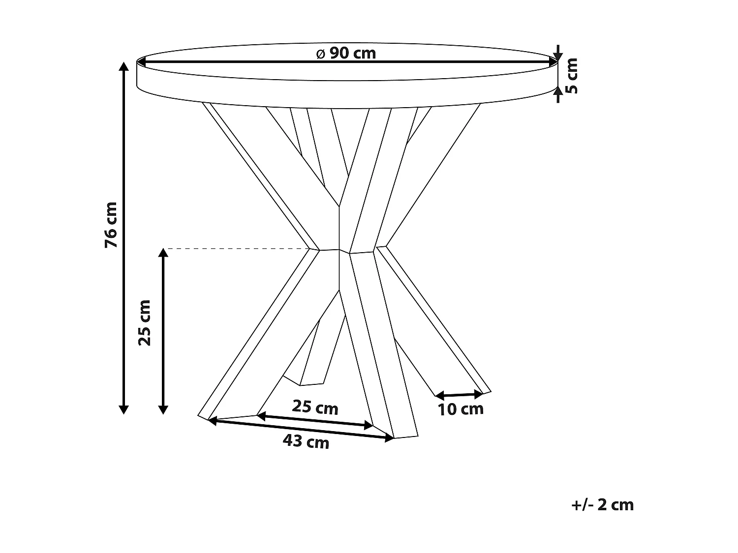 Stół ogrodowy OLBIA 90 cm 90 cm Beton Szary