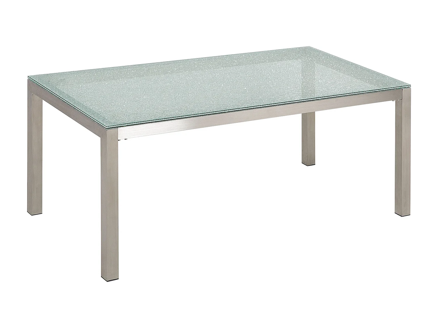 Table de salle à manger de jardin GROSSETO 180 cm 90 cm Verre fissuré Transparent