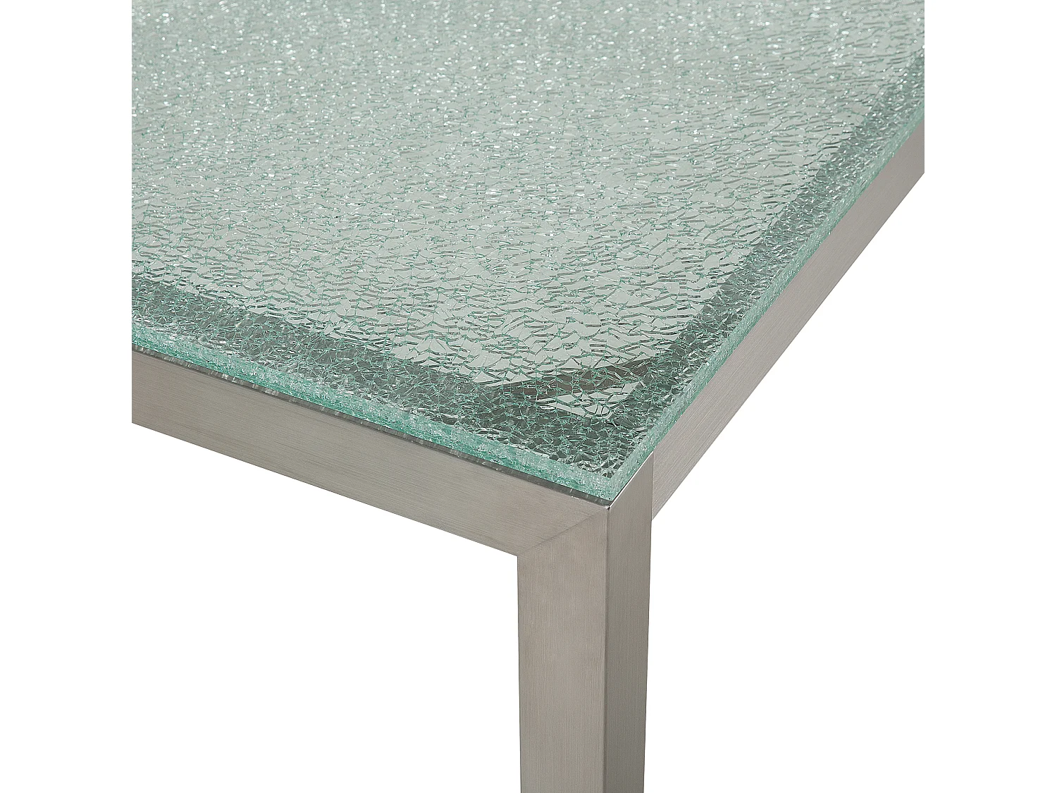 Table de salle à manger de jardin GROSSETO 180 cm 90 cm Verre fissuré Transparent