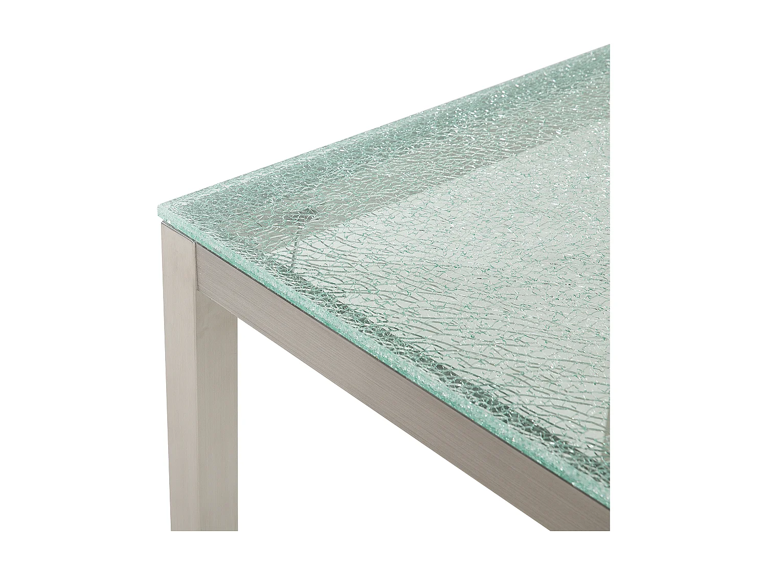 Table de salle à manger de jardin GROSSETO 180 cm 90 cm Verre fissuré Transparent