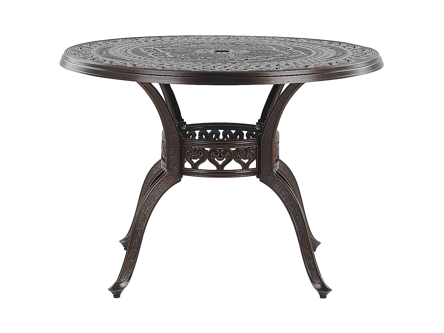 Table de salle à manger de jardin SALENTO 102 cm 102 cm Métal Marron foncé