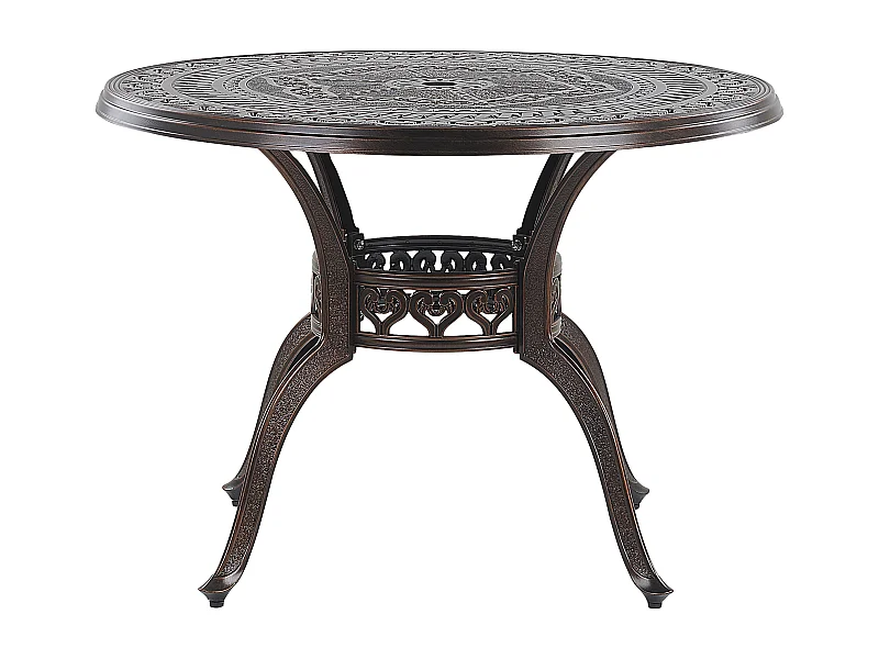 Table de salle à manger de jardin SALENTO 102 cm 102 cm Métal Marron foncé