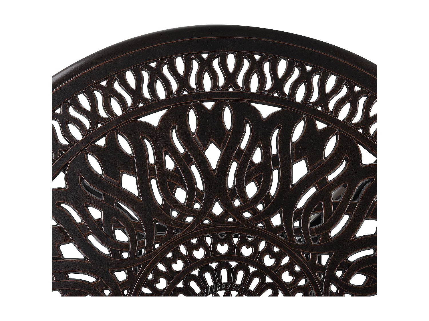 Table de salle à manger de jardin pour 4 personnes ANCONA 90 cm 90 cm Métal Marron foncé