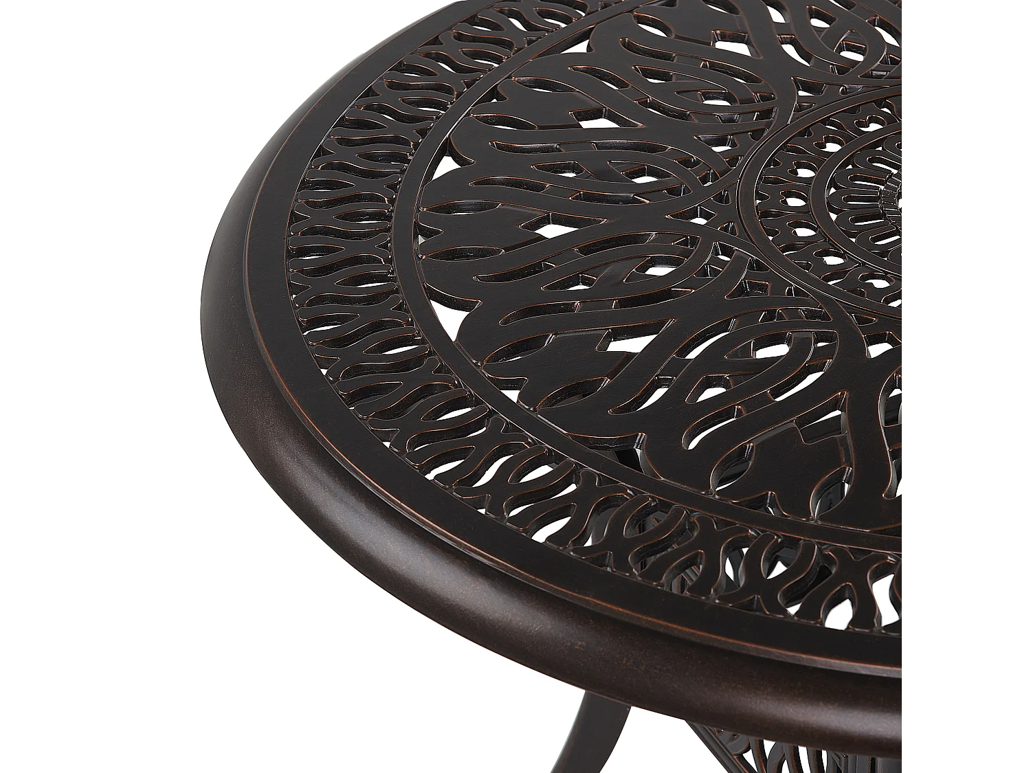 Table de salle à manger de jardin pour 4 personnes ANCONA 90 cm 90 cm Métal Marron foncé