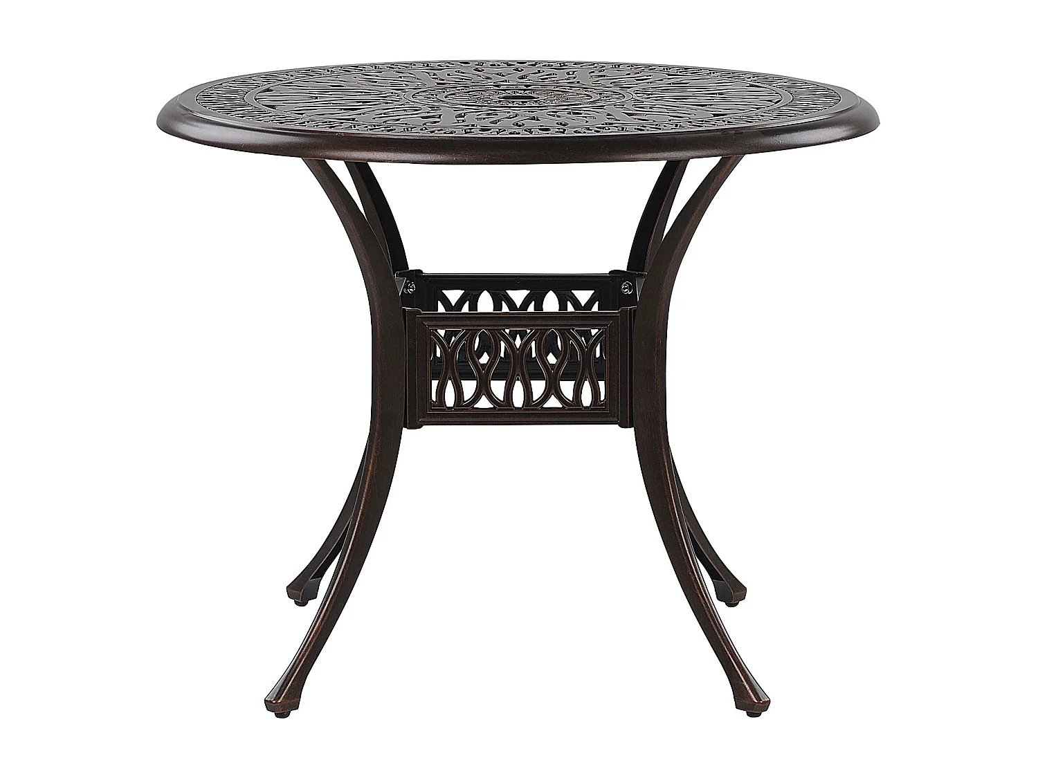 Table de salle à manger de jardin pour 4 personnes ANCONA 90 cm 90 cm Métal Marron foncé